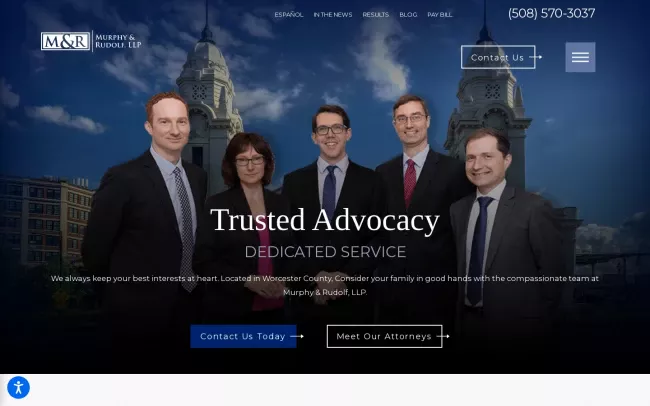 Screenshot of the Rudolf, Smith, Griffis & Ruggieri, LLP Website