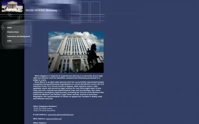 Screenshot of the Myers Law Firm Website