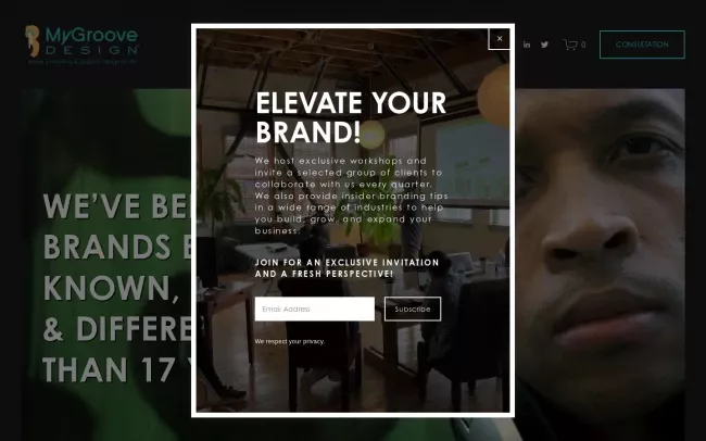 Screenshot of the MyGroove Design, Inc. Website