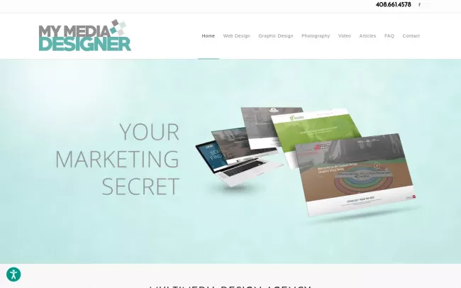 Screenshot of the MyMediaDesigner Website