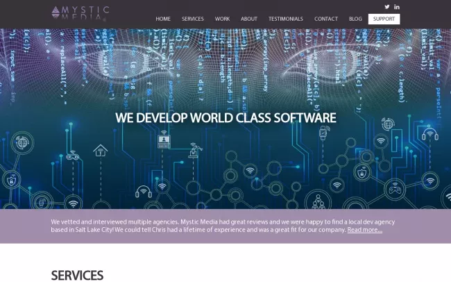 Screenshot of the Mystic Media Website