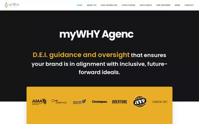 Screenshot of the myWHY Agency Website