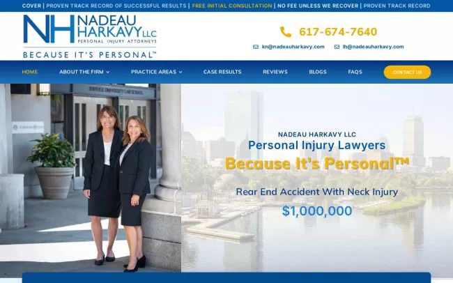 Screenshot of the Nadeau Harkavy LLC Website