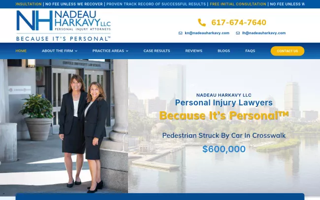 Screenshot of the Nadeau Harkavy LLC Website