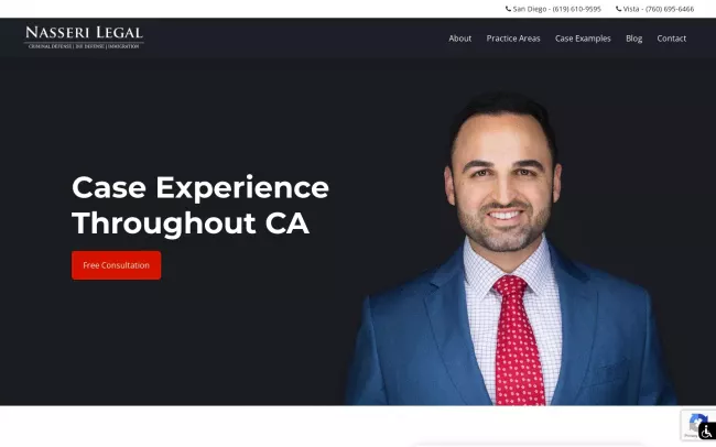 Screenshot of the Nasseri Legal Website