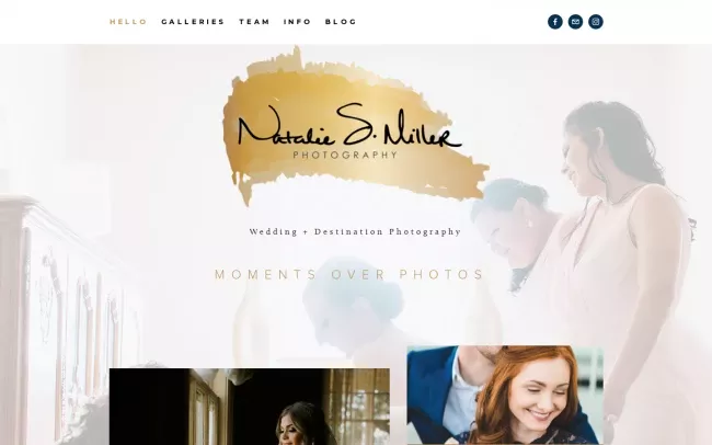 Screenshot of the Natalie S. Miller Photography Website