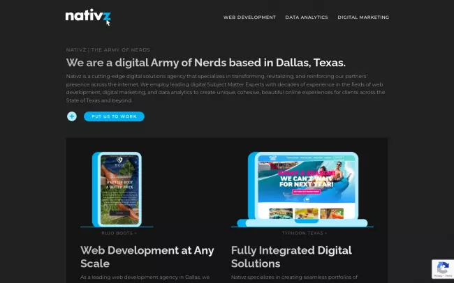 Screenshot of the Nativz Website