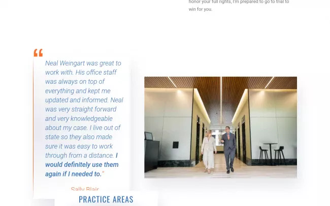 Screenshot of the Neal Weingart, Attorney at Law Website