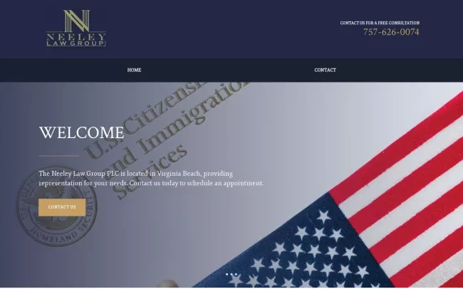 Screenshot of the Robert C. Neeley, Jr., Attorney and Counselor At Law Website