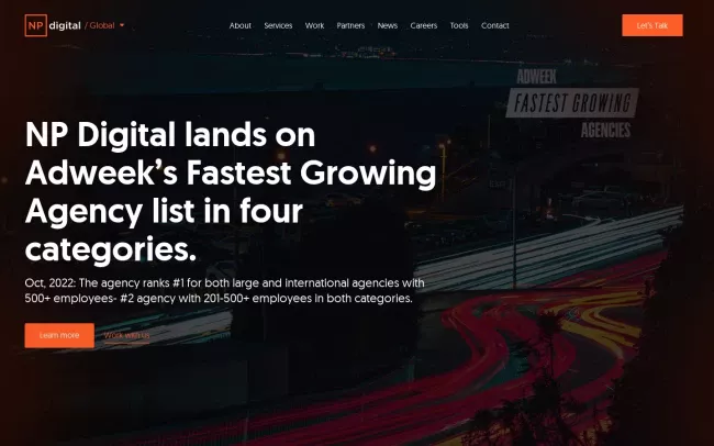 Screenshot of the Neil Patel Digital Website