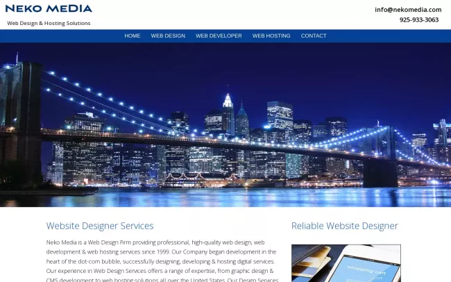 Screenshot of the Neko Media Inc. Website
