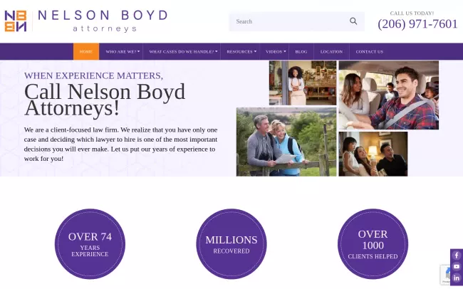Screenshot of the Nelson Boyd Attorneys Website