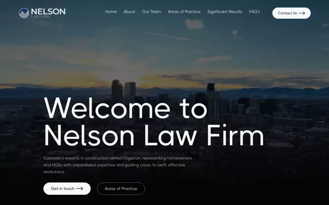 Screenshot of the Nelson Law Firm, LLC Website