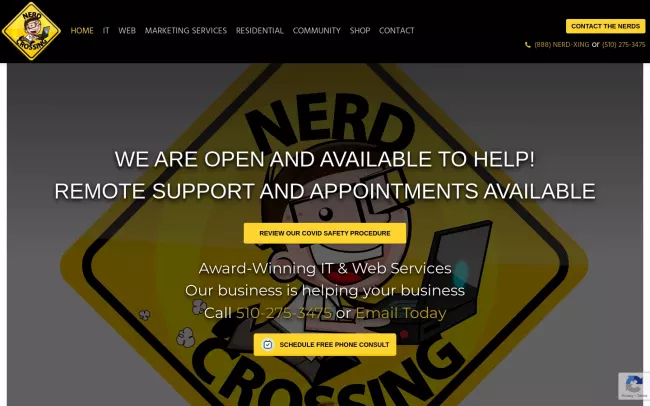 Screenshot of the Nerd Crossing Website