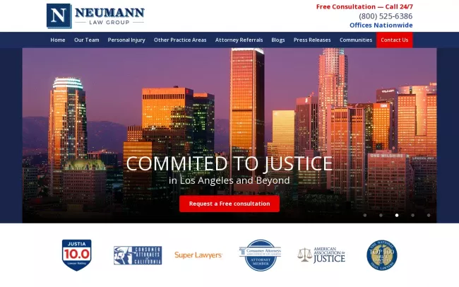 Screenshot of the Neumann Law Group Website