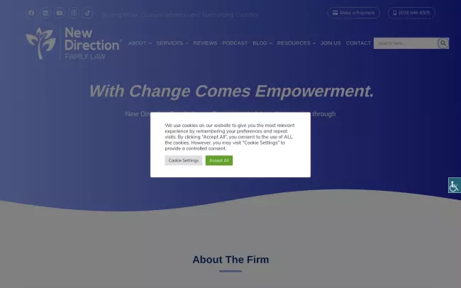 Screenshot of the New Direction Family Law Website