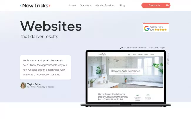 Screenshot of the New Tricks Website