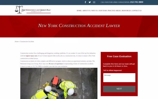 New York Construction Accident Attorney - The Weinstein Law Group