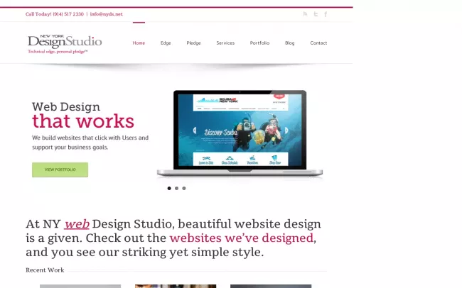 Screenshot of the New York Design Studio Website