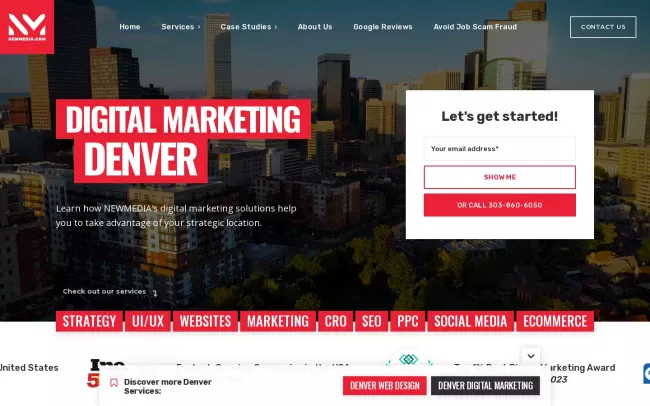 Screenshot of the NEWMEDIA Website