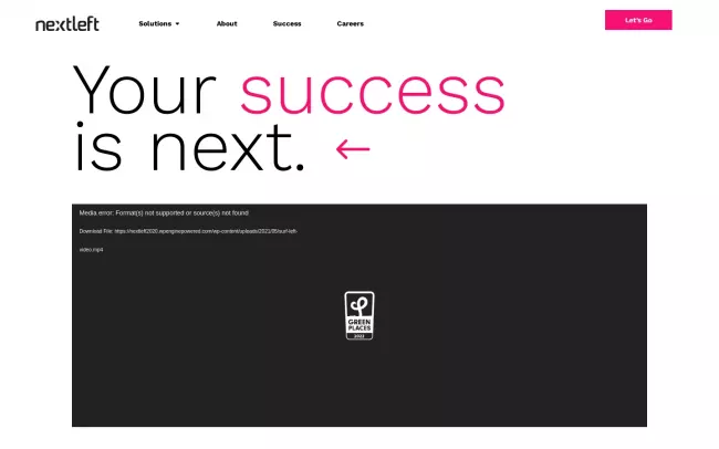 Screenshot of the NextLeft Website