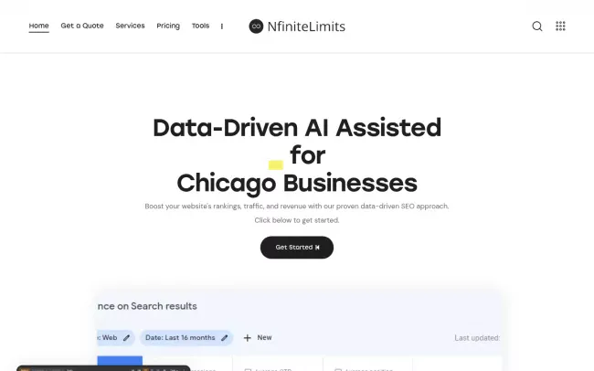 Screenshot of the NfiniteLimits SEO & Web Development Website