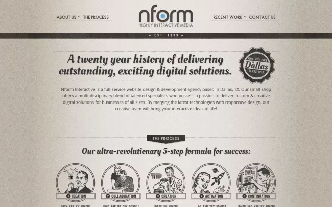 Screenshot of the Nform Interactive LLC Website