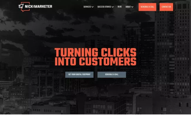 Screenshot of the Nick The Marketer Website