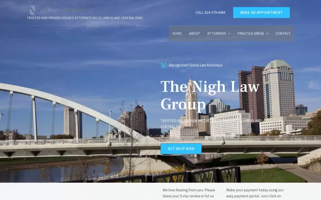 Screenshot of the Nigh Law Group, LLC Website