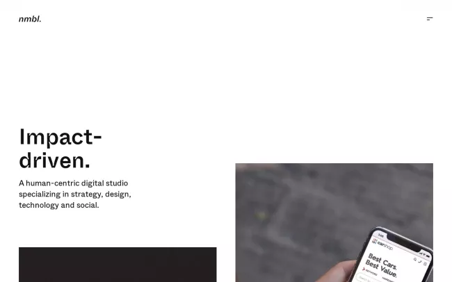 Screenshot of the Nimblelight Website