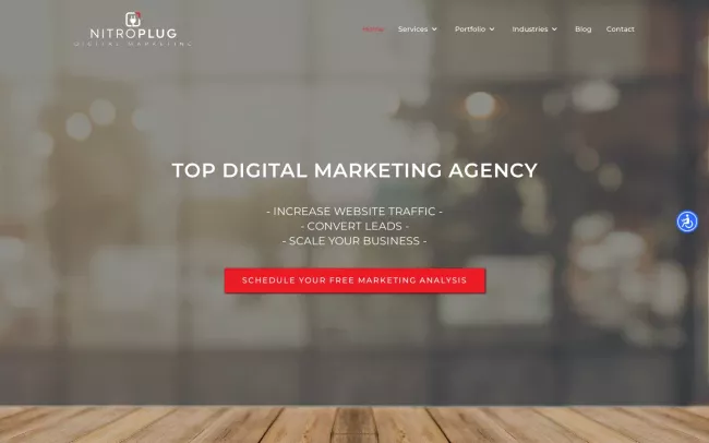 Screenshot of the NITRO PLUG Digital Marketing Website