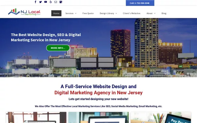 Screenshot of the NJ Local Marketing, LLC Website