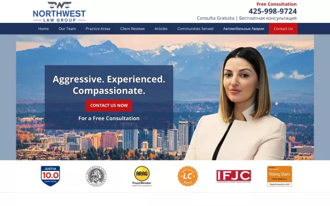 Screenshot of the Northwest Law Group Website