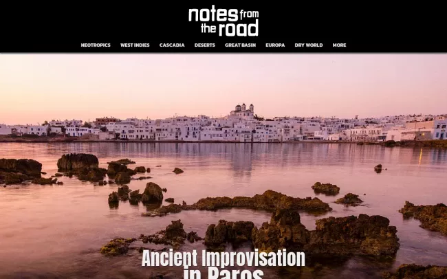 Screenshot of the Notes from the Road Blog