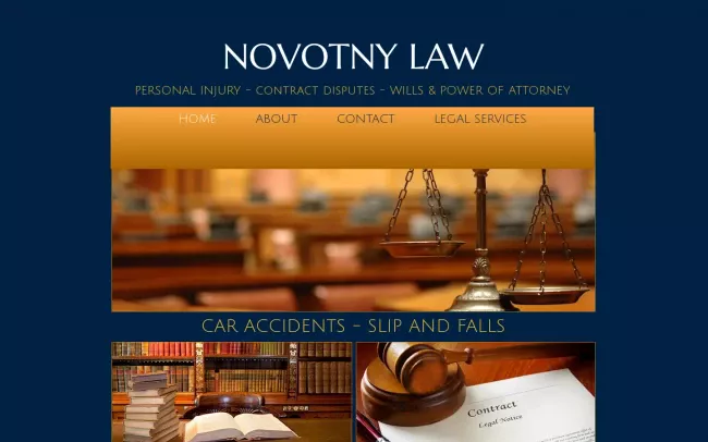 Screenshot of the Novotny Law Website