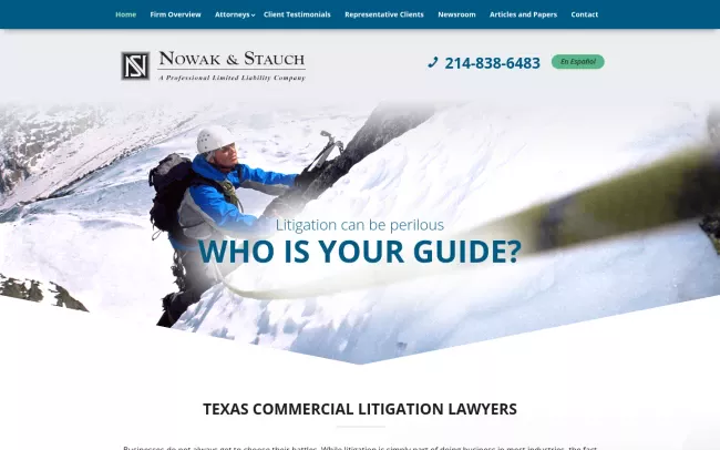 Screenshot of the Nowak & Stauch, PLLC Website