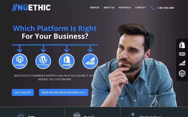 Screenshot of the Nuethic Website Design Website
