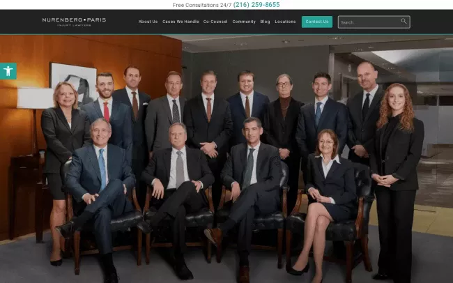 Screenshot of the Nurenberg, Paris, Heller & McCarthy Website