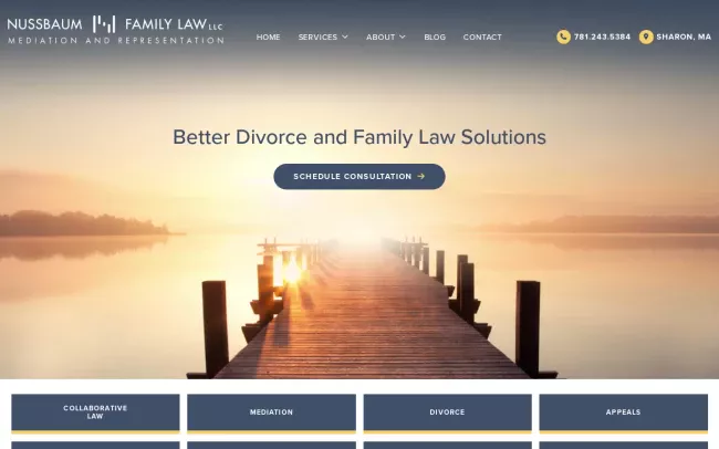 Screenshot of the Nussbaum Family Law LLC Website