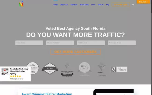 Screenshot of the Nuzzledot - Digital Marketing Agency Website