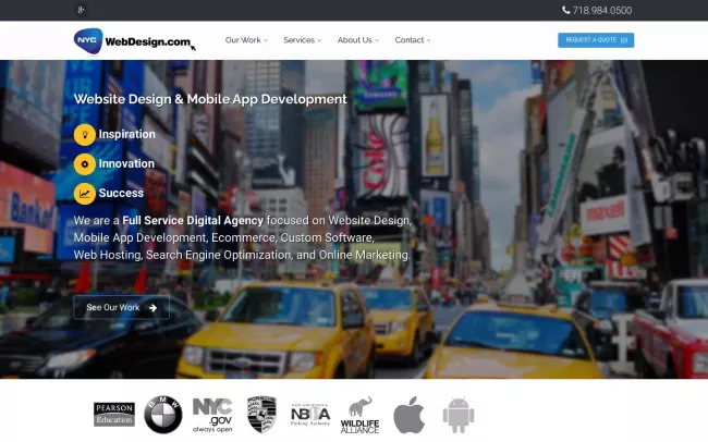 Screenshot of the New York Mobile Apps Website