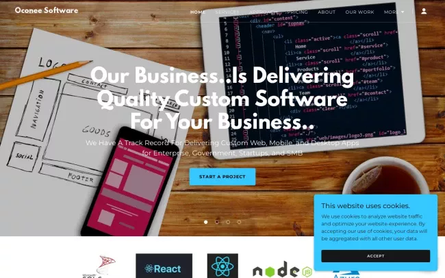 Screenshot of the Oconee Software Ltd. Co. Website