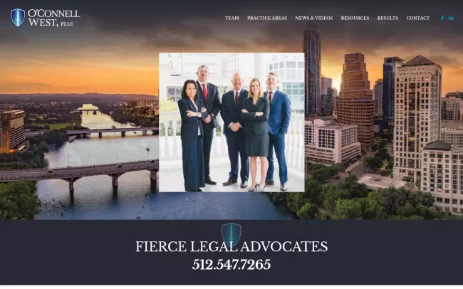 Screenshot of the O'Connell West, PLLC Website