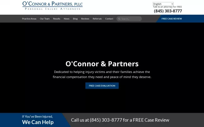 Screenshot of the O'Connor & Partners, PLLC Website