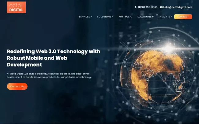 Screenshot of the Octal Digital Houston - App Development Company Website
