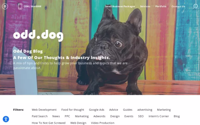 Screenshot of the Odd Dog Blog