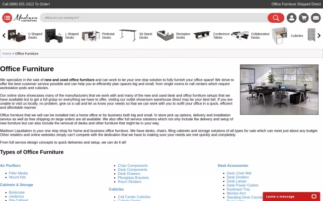 Screenshot of the Office Furniture Blog
