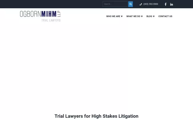 Screenshot of the Ogborn Mihm, LLP Website