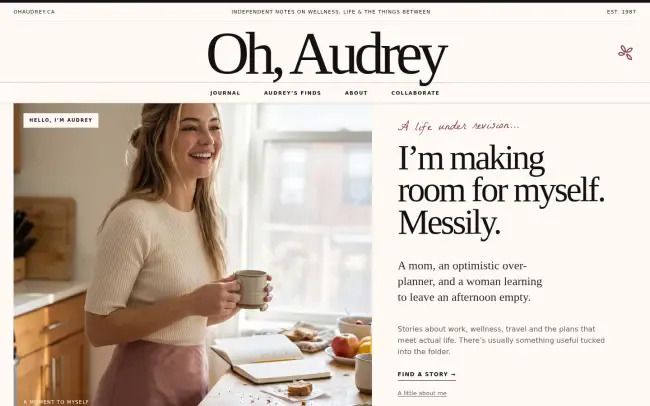 Screenshot of the Oh, Audrey Blog