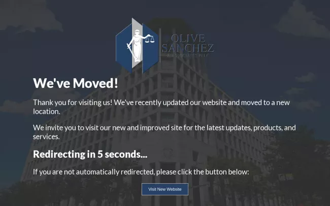 Screenshot of the The Olive Law Firm, P.A. Website